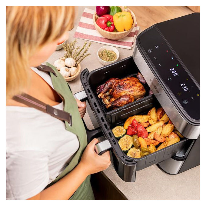Cecotec, Friggitrice ad Aria, FoodCourt 18000 4P, 18L, Forno per Pizza Integrato