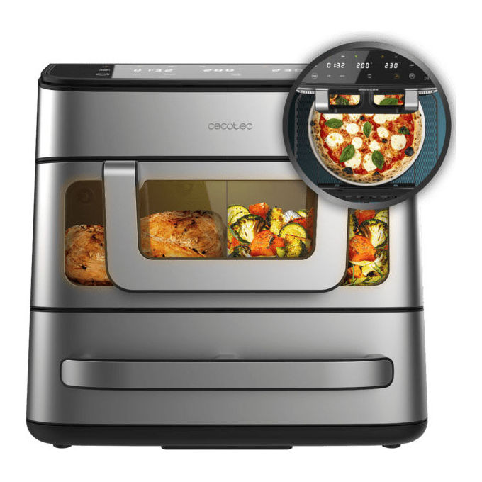 Cecotec, Friggitrice ad Aria, FoodCourt 18000 4P, 18L, Forno per Pizza Integrato