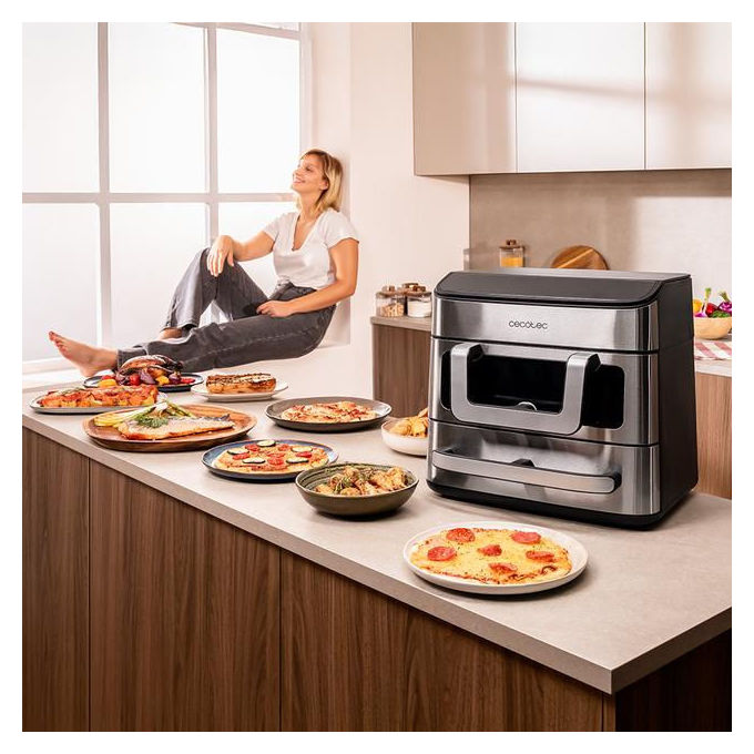 Cecotec, Friggitrice ad Aria, FoodCourt 18000 4P, 18L, Forno per Pizza Integrato