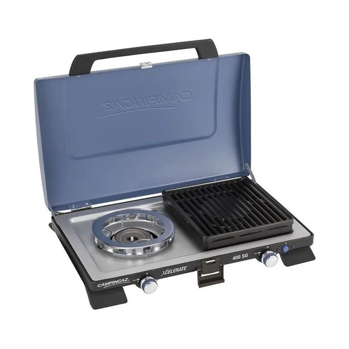 Campingaz 2000032230 400 SG Xcelerate Fornello da Campeggio a Gas 2 Fuochi 4400 W Acciaio Blu