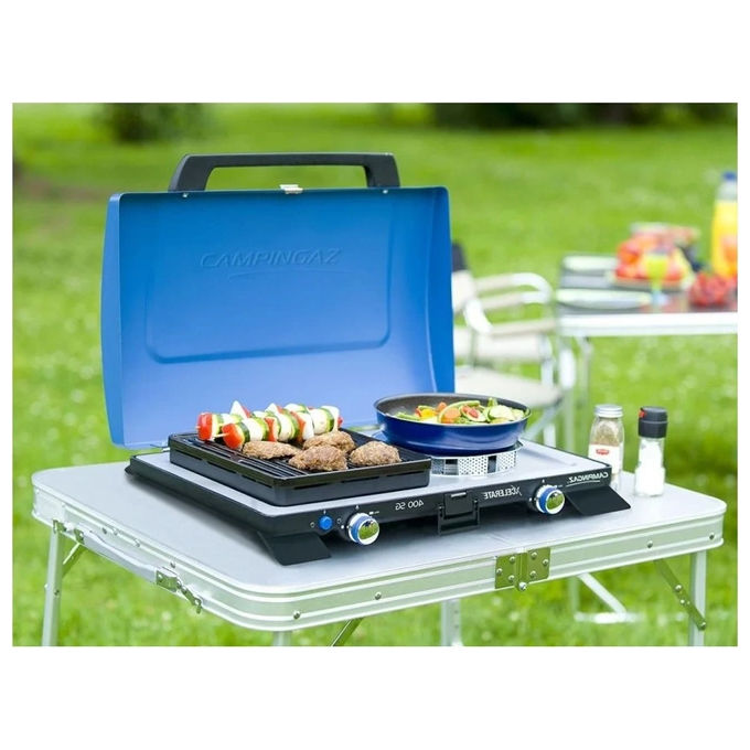 Campingaz 2000032230 400 SG Xcelerate Fornello da Campeggio a Gas 2 Fuochi 4400 W Acciaio Blu