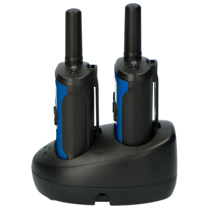 Alecto FR175BW Walkie Talkie 8 Canali 446 MHz Portata 7 km Autonomia 24 h Torcia Integrata colore Nero Blu