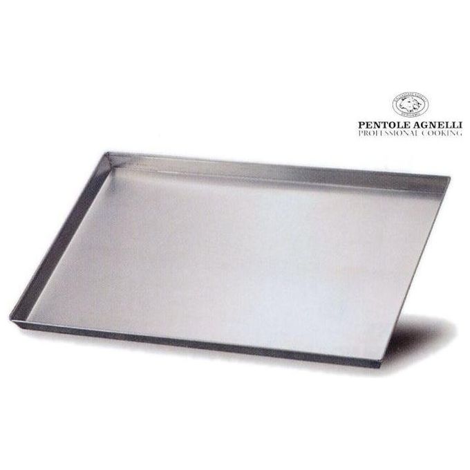 Baldassare Agnelli COAL49-360 Teglia Rettangolare in Lega di Alluminio 3003 con Orlo Rinforzato 60x40x3 cm colore Argento