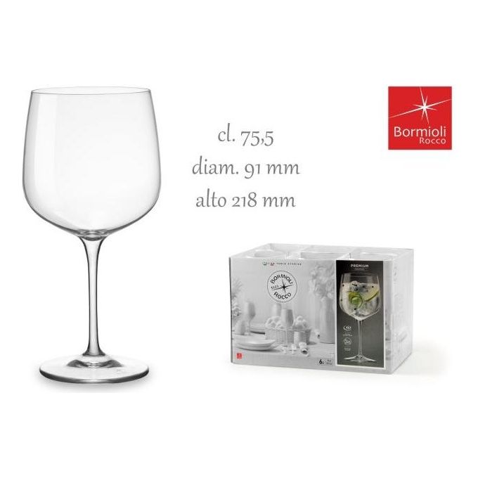 Bormioli Rocco FDZ181797 Premium Calici Cocktail XL Set 6 pezzi 75.5 cl Vetro Star Glass