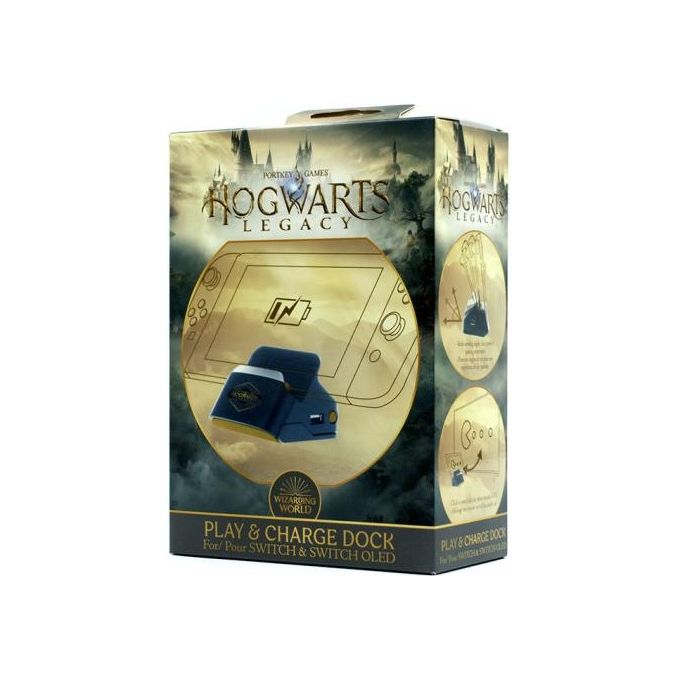 Freaks And Geeks Dock e Stand 2 in 1 Hogwarts Legacy Nintendo Switch OLED HDMI ricarica connessione TV colore Nero