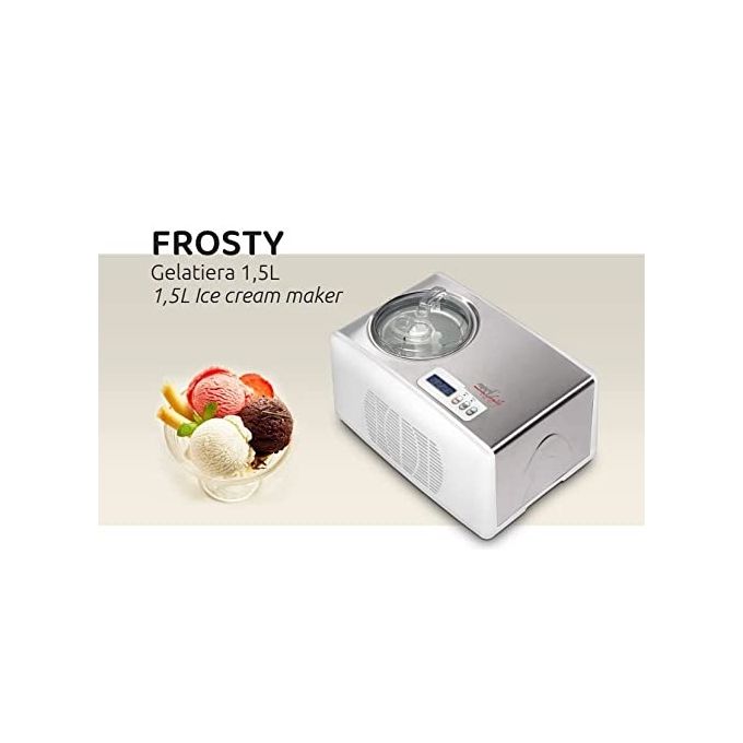 Melchioni 118700200 Family Gelatiera Compressore Automatica 1,5 L 150 W Timer LCD Display R600a colore Bianco