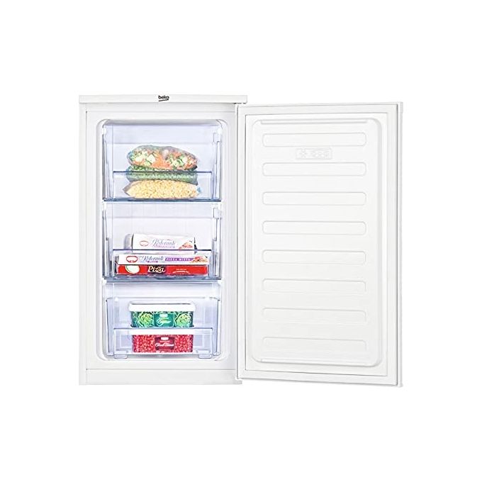 BEKO FS166020 Congelatore verticale a libera installazione 65 L 82 cm Classe E 37 dB raffreddamento statico con sistema MinFrost 3 cassetti porte reversibili ripiani in cristallo infrangibile autonomia 15 h Bianco