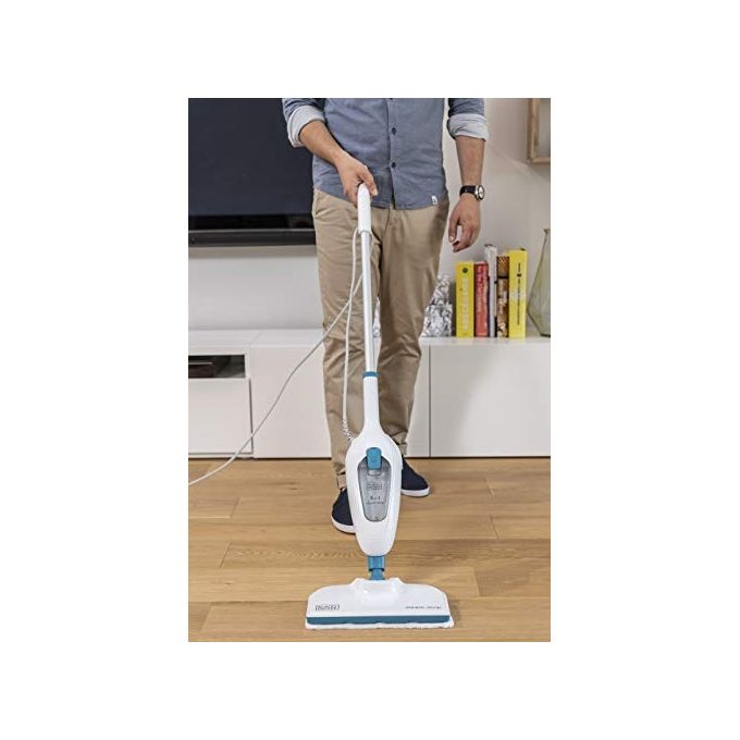 Black and Decker FSMH13E5 Lavapavimenti a Vapore Steam Mop 5 in 1 1300 W 380 ml colore Bianco Blu