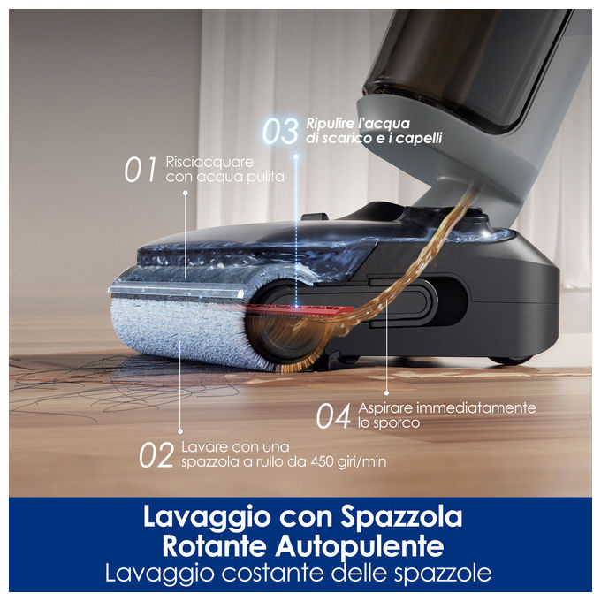 Tineco, Aspirapolvere Lavapavimenti Floor One i5 Stretch Plus, Senza Fili
