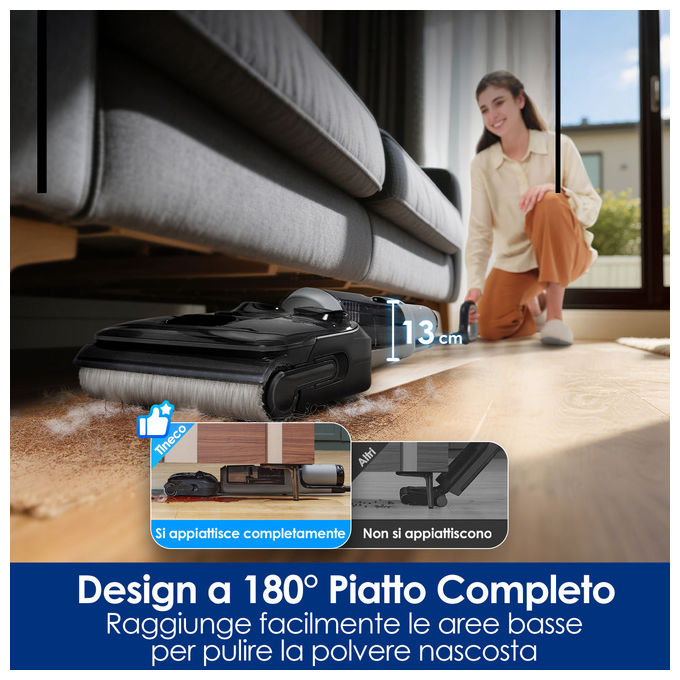 Tineco, Aspirapolvere Lavapavimenti Floor One i5 Stretch Plus, Senza Fili