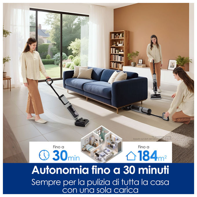 Tineco, Aspirapolvere Lavapavimenti Floor One i5 Stretch Plus, Senza Fili