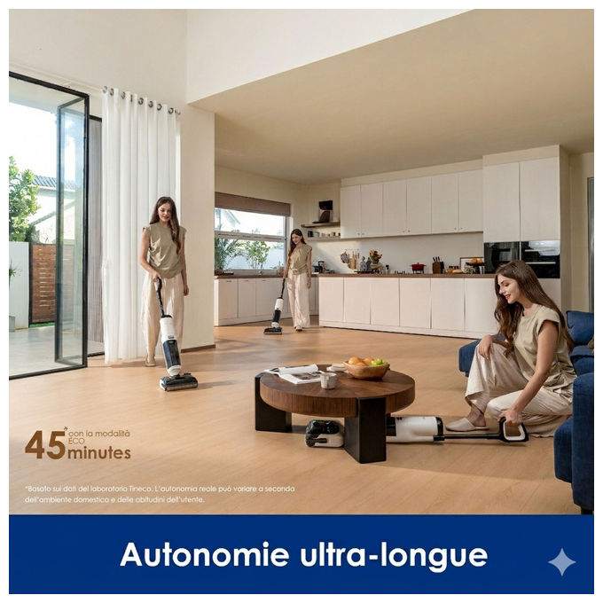 Tineco Floor One I6 Max Pro FW490100DE aspirapolvere lavapavimenti wet and dry 22000 Pa autonomia 45 min auto pulizia senza fili bianco