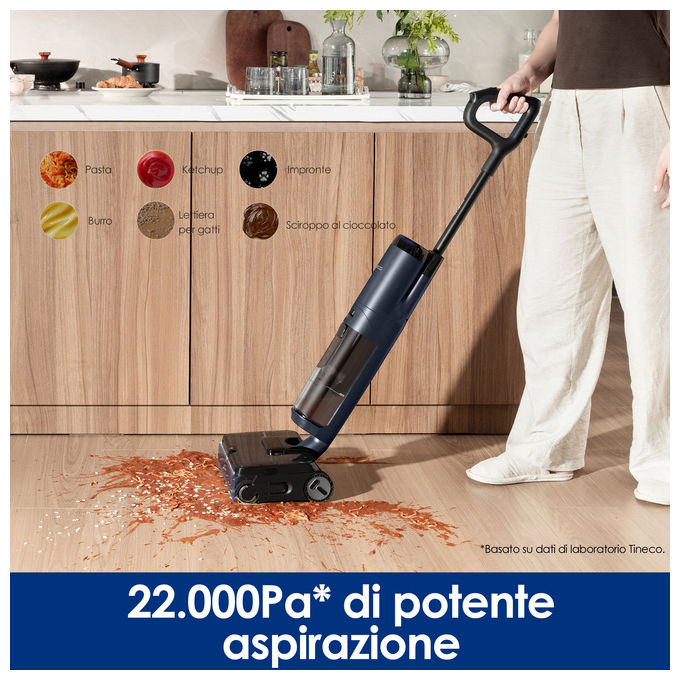 Tineco FLOOR ONE S7 MAX PRO Aspirapolvere Lavapavimenti Senza Fili 3 in 1 22000 Pa 60 min Autopulizia FlashDry colore Nero Blu
