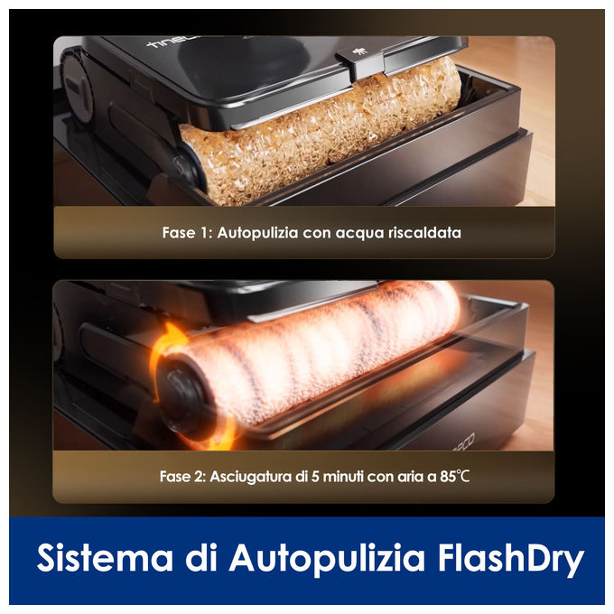 Tineco FLOOR ONE S7 MAX PRO Aspirapolvere Lavapavimenti Senza Fili 3 in 1 22000 Pa 60 min Autopulizia FlashDry colore Nero Blu