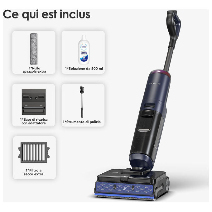 Tineco FLOOR ONE S7 MAX PRO Aspirapolvere Lavapavimenti Senza Fili 3 in 1 22000 Pa 60 min Autopulizia FlashDry colore Nero Blu