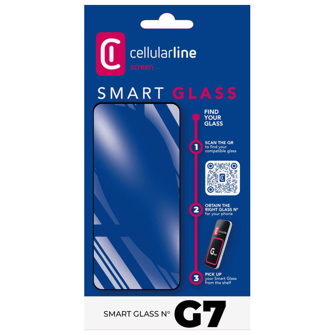 Cellularline, Pellicola Proteggischermo in Vetro Temperato Universale G07, Antigraffio, Trasparente