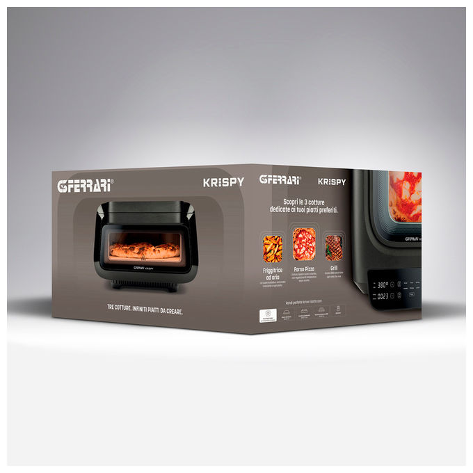 G3 Ferrari G10225 Krispy Forno Pizza e Friggitrice ad Aria 3 in 1 13 L 2100 W 18 programmi colore Nero