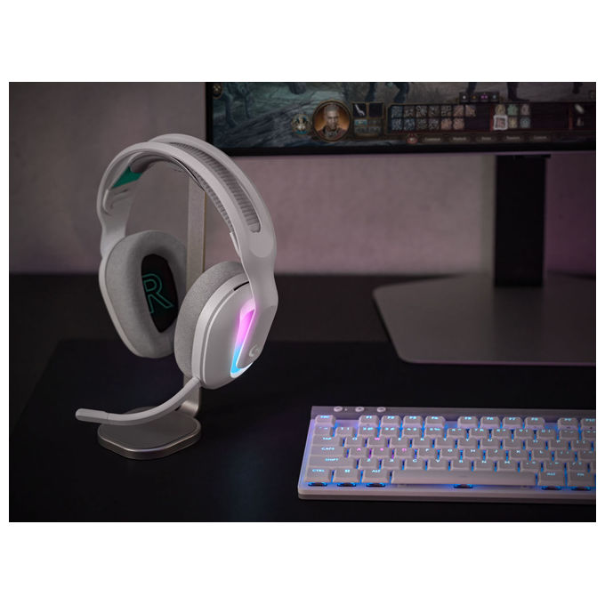 Logitech G, Cuffie Gaming G522 Lightspeed, Wireless e con Cavo, Bluetooth, Bianco