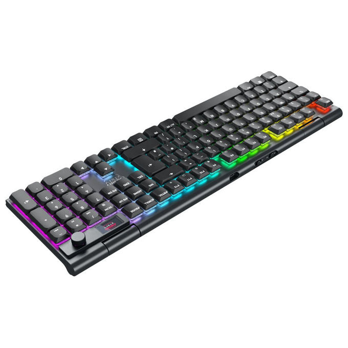 CHERRY G8A-25100HJAPN-2 MX 10.1 Wireless Tastiera Gaming USB RF Wireless Bluetooth QWERTY Nordic Cherry MX Low-Profile 2.0 Red Retroilluminata RGB con Schermo LCD colore Nero