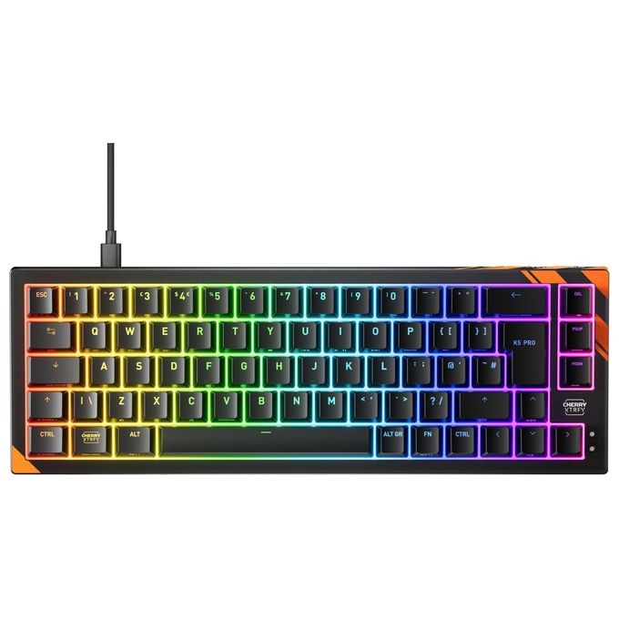 Cherry Xtrfy K5 Pro TMR Compact, tastiera gaming 65%, switch magnetici, polling rate 8000 Hz, RGB, hotswap, 68 tasti