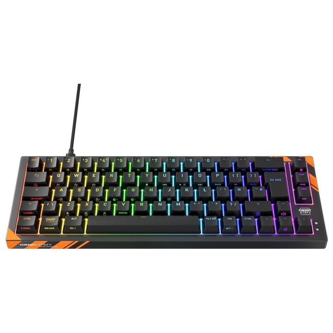 Cherry Xtrfy K5 Pro TMR Compact, tastiera gaming 65%, switch magnetici, polling rate 8000 Hz, RGB, hotswap, 68 tasti