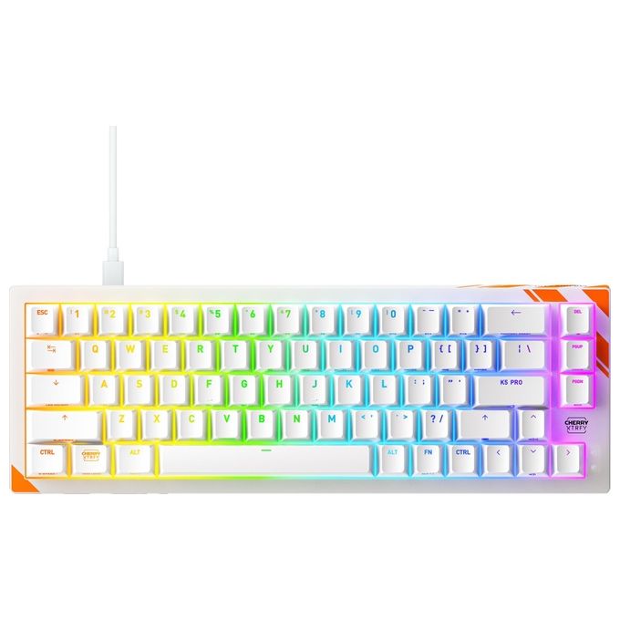Cherry Xtrfy K5 Pro TMR Compact, tastiera gaming meccanica 65%, switch magnetici MK Crystal, polling rate 8000 Hz, hot swap, RGB, layout US