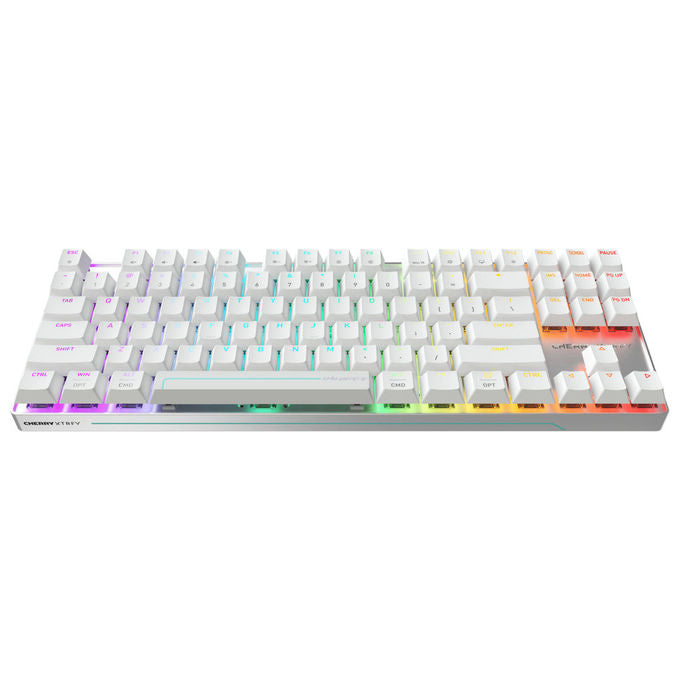 Cherry Xtrfy MX 8.2 Pro TMR Wireless, tastiera gaming TKL magnetica, switch MK Crystal hot-swap, polling rate 8000 Hz, batteria 8000 mAh, layout US, bianco