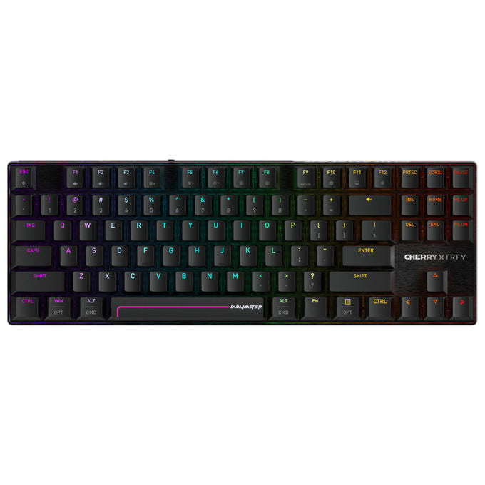 Cherry Xtrfy MX 8.2 Pro TMR Wireless, tastiera gaming TKL magnetica meccanica, switch MK Crystal, tripla connessione 2,4 GHz Bluetooth USB, polling 8000 Hz, nero