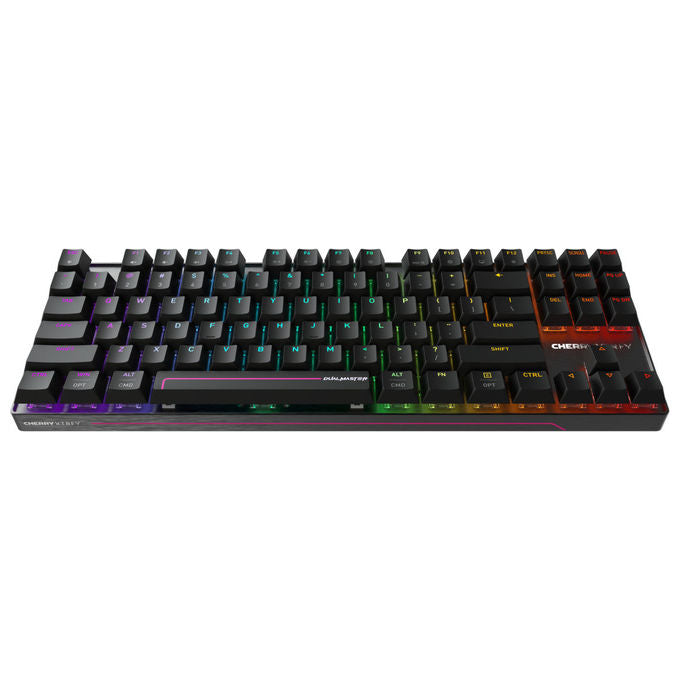 Cherry Xtrfy MX 8.2 Pro TMR Wireless, tastiera gaming TKL magnetica meccanica, switch MK Crystal, tripla connessione 2,4 GHz Bluetooth USB, polling 8000 Hz, nero