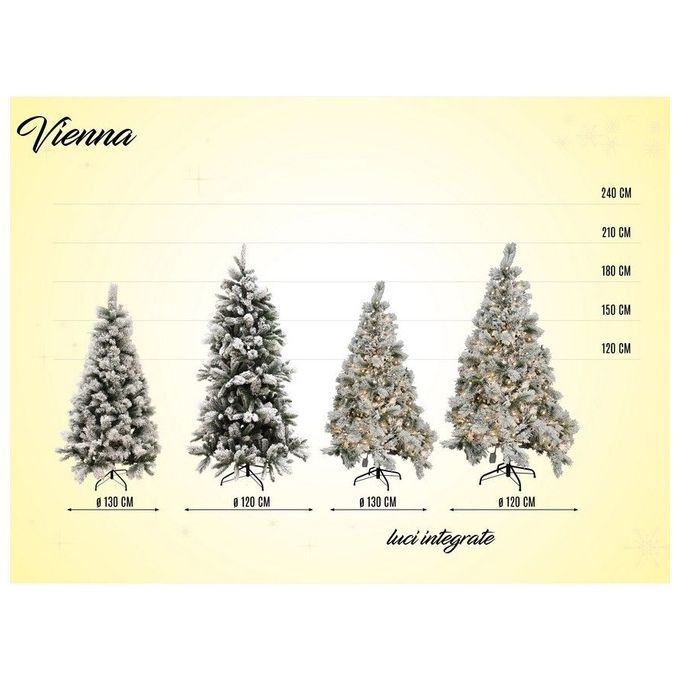 Galileo Albero di Natale Vienna Innevato 210 cm 774 Rami PVC Base Metallo