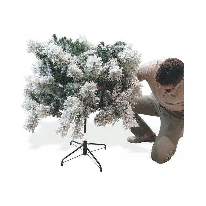 Galileo Albero di Natale Vienna Innevato 210 cm 774 Rami PVC Base Metallo