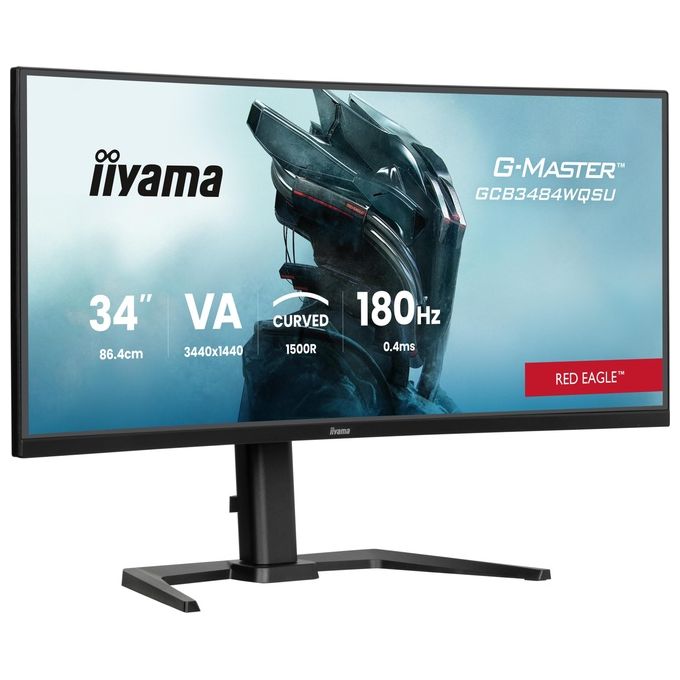 Iiyama G-Master GCB3484WQSU-B1 monitor curvo gaming 34'', VA UWQHD 3440x1440, 180Hz, 0,4ms, FreeSync Premium, HDR400