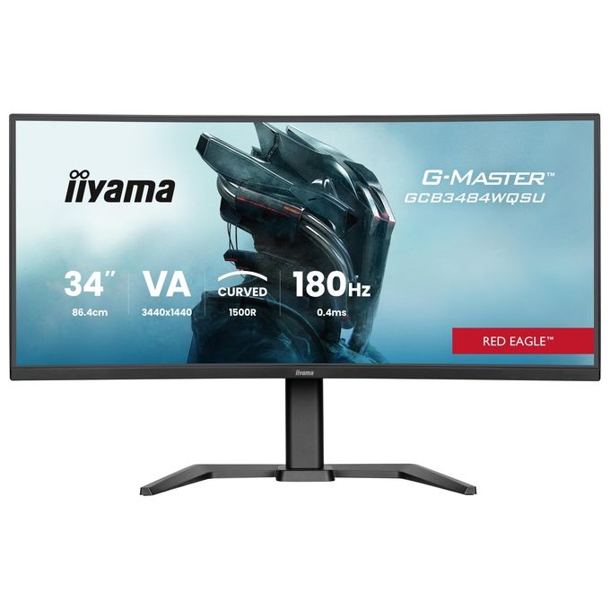 Iiyama G-Master GCB3484WQSU-B1 monitor curvo gaming 34'', VA UWQHD 3440x1440, 180Hz, 0,4ms, FreeSync Premium, HDR400