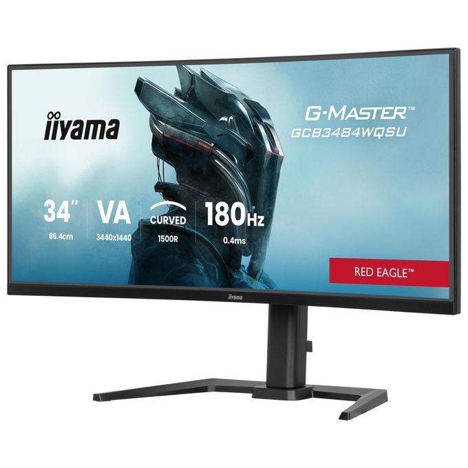 Iiyama G-Master GCB3484WQSU-B1 monitor curvo gaming 34'', VA UWQHD 3440x1440, 180Hz, 0,4ms, FreeSync Premium, HDR400