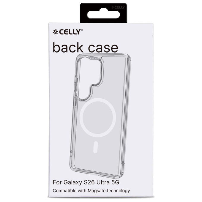 Celly, Cover Morbida, Trasparente Nero, Anti-shock, Compatibile con Samsung Galaxy S26 Ultra 5G