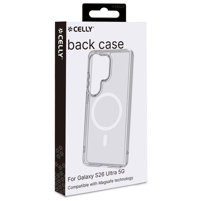 Celly, Cover Morbida, Trasparente Nero, Anti-shock, Compatibile con Samsung Galaxy S26 Ultra 5G
