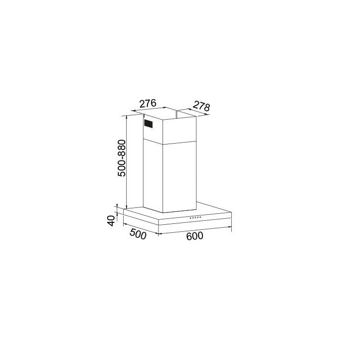 Glem Gas GHB684IX Cappa aspirante a parete 60 cm 650 m³-h Classe A 68 dB Pulsanti colore Acciaio inox