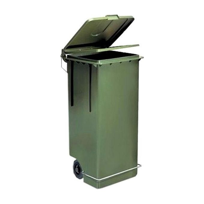 Bidone Immondizia Gigan.con Ruote +ped.vde lt. 80