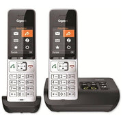 Gigaset L36852-H3023-B101 COMFORT 500A duo Telefono analogico DECT con vivavoce e identificatore di chiamata colore Nero Argento