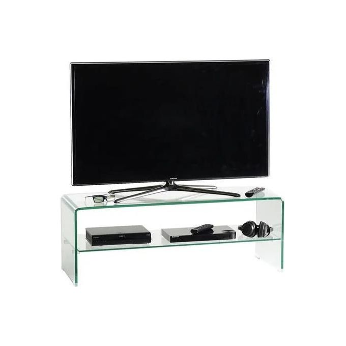 Ciatti GLASS130 Mobile TV in Cristallo Curvato Temperato 2 Ripiani 130 cm Portata Max 40 Kg colore Trasparente