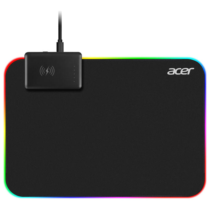 Acer GLOW-GMP1000 Tappetino Mouse Gaming RGB LED 350x250 mm Illuminato USB 2.0 Antiscivolo Impermeabile colore Nero