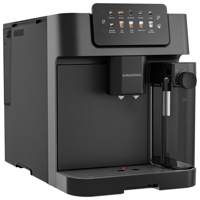 Grundig GMS6080 KVA 7230 Macchina da caffe' Automatica 2 L 19 bar 1350 W Macinino Integrato e Montalatte colore Nero Argento