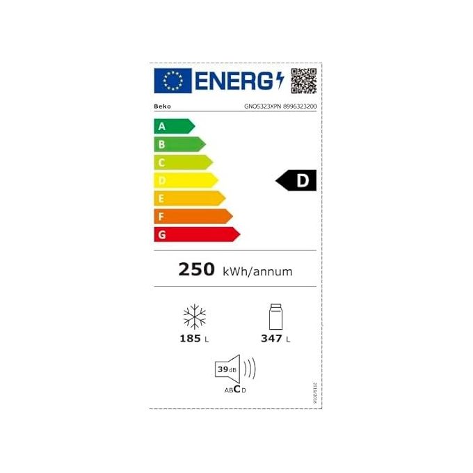 Beko GNO5323XPN Frigorifero Side by Side 532 L 177 cm Classe D 39 dB Total No Frost ProSmart Inverter colore Inox