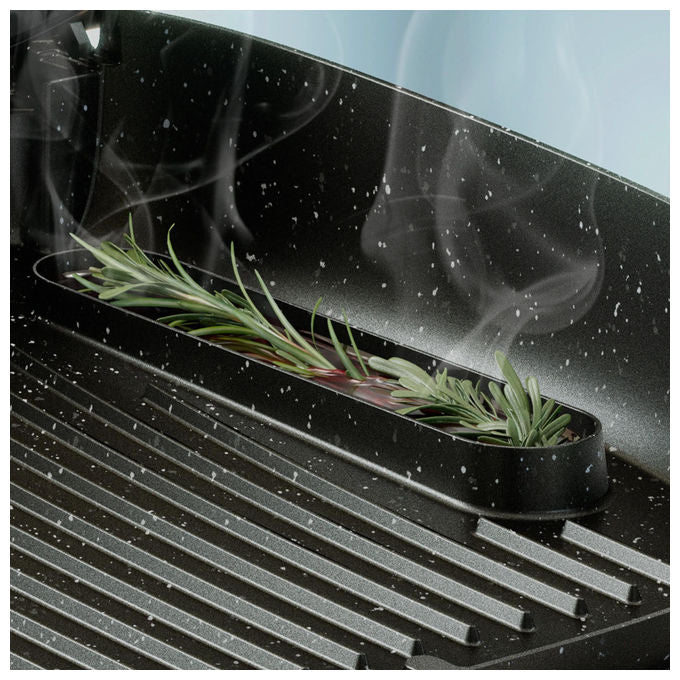 Philips HD6212-90 Griglia Elettrica da Tavolo 2400 W Affumicatore Infusore Aromi Piastre Maifan 1250 cm² colore Nero