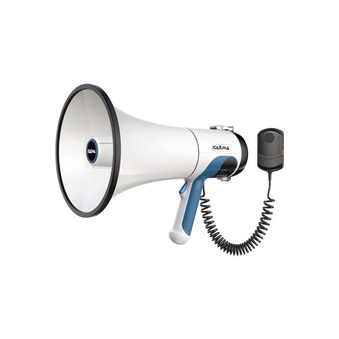 Karma GT 1232BT Megafono 40W Bluetooth Batteria Ricaricabile Microfono con Cavo USB microSD colore Bianco e Blu