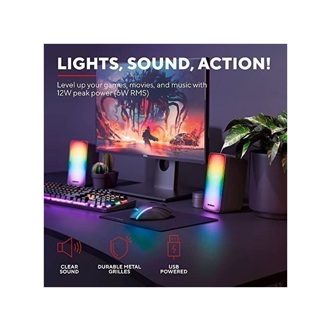 Trust GXT 611 Wezz Casse PC 2.0 Canali Illuminazione RGB 6 W Alimentazione USB colore Nero