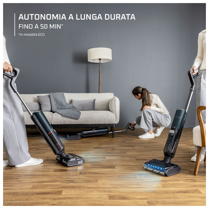 Rowenta GZ5736E0 X-Clean 7 Lavapavimenti Senza Fili WetandDry 250W autonomia 50 min 0.5L serbatoio 650 ml colore Nero