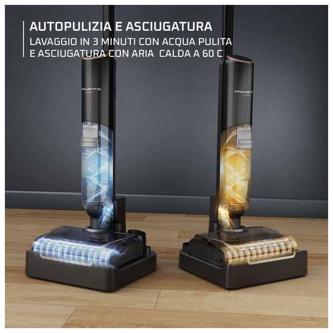 Rowenta GZ5736E0 X-Clean 7 Lavapavimenti Senza Fili WetandDry 250W autonomia 50 min 0.5L serbatoio 650 ml colore Nero