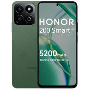 Honor 200 SMART Smartphone 5G 6.8'' 120Hz Snapdragon 4 Gen 2 4 GB RAM 256 GB Dual SIM Android 14 5200 mAh colore Verde Foresta