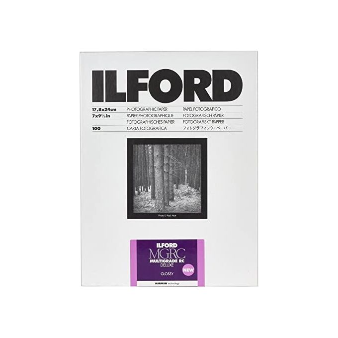 Ilford HAR1179897 Multigrade V RC Deluxe Carta Fotografica Bianco e Nero Finitura Lucida 17,8 x 24 cm 100 fogli colore Bianco e Nero